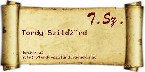 Tordy Szilárd névjegykártya