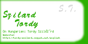 szilard tordy business card